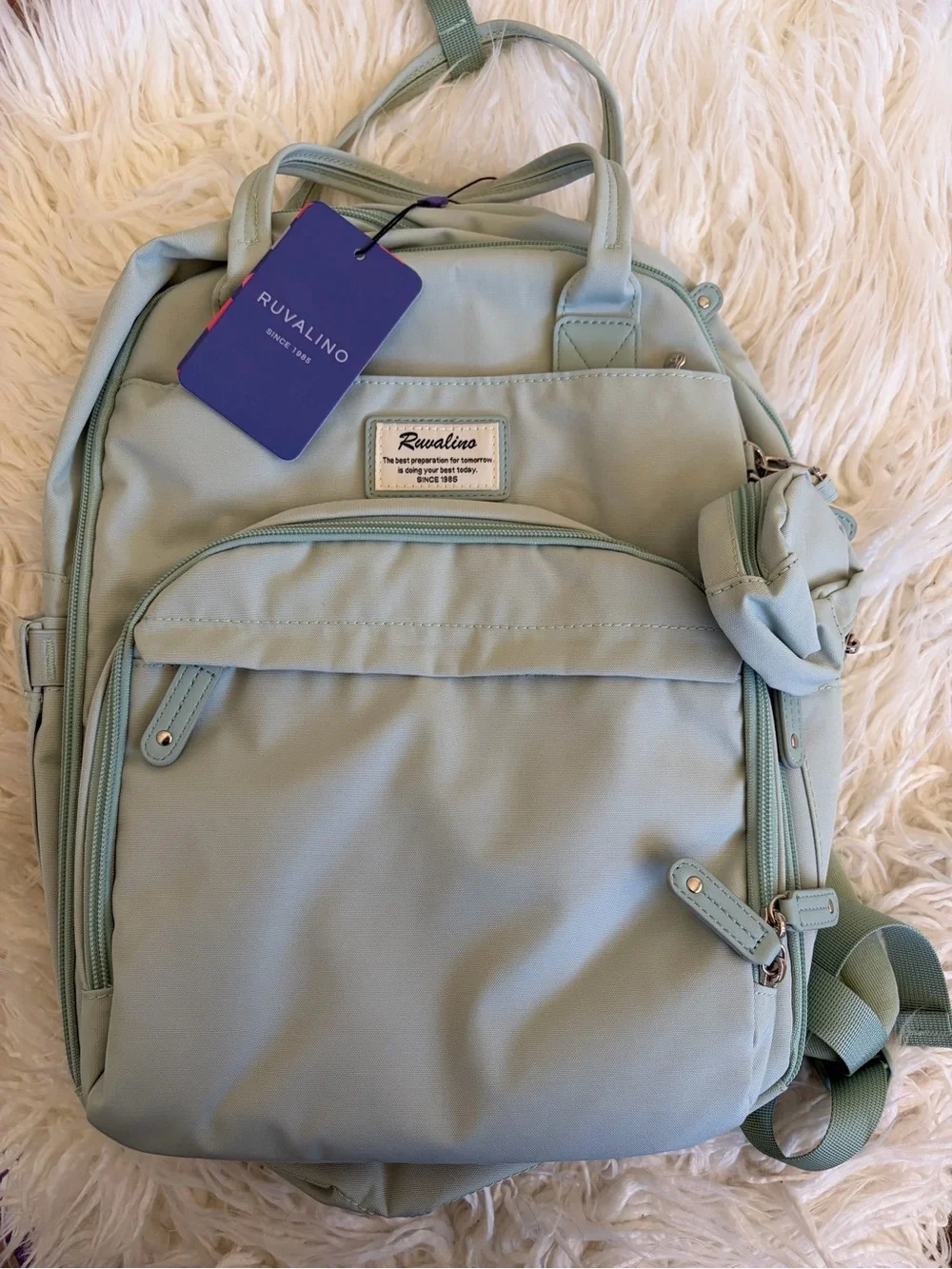 NWT - Ruvalino -  Mint Green Baby Diaper Backpack